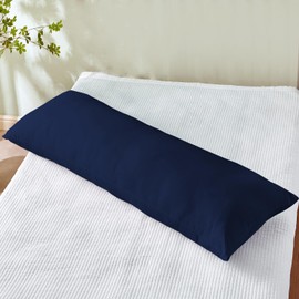 Body Pillow Pillowcase 20 X 54 Pillow Cover 100% Egyptian Cotton Sateen Weave 600 Thread Count Hotel Quality 1-Pieces Zipper Body Pillowcase 20" x 54" inch, Navy Blue Solid