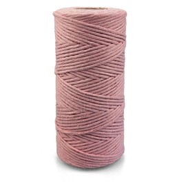 Netuno 1 x Macrame Yarn, Pink, 2 mm, 150 m, Single Twisted Cord, Cotton Textile Yarn, Natural Cotton Yarn for Macrame Cord, Cotton Cord, Decorative Cord, Coloured Twisted Macrame Cotton Cord