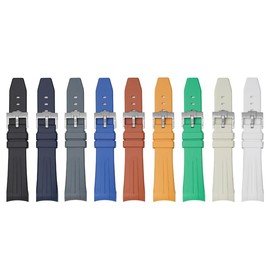 22mm Curved End Rubber Band For Blancpain X Swatch, Replacement Watch Band With Buckle For Blancpain X Swatch Silicone Rubber Watch Strap - Multiple Colors (Green)