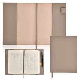 YooFa A5 Book Cover, Women's, Soft Book Cover, Men's, A5 Notebook Cover, Bookmark Included, A5 Size, Note Cover with Pen Clip, Protects Textbooks/Notebooks/Specialty Books, Compatible with Train Reading, Office, Premium PU Leather, Soft Cover, Lightweigh