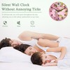 AZCXOIC Pink Wall Clocks Battery Operated,Pink Butterfly Flower Clock for