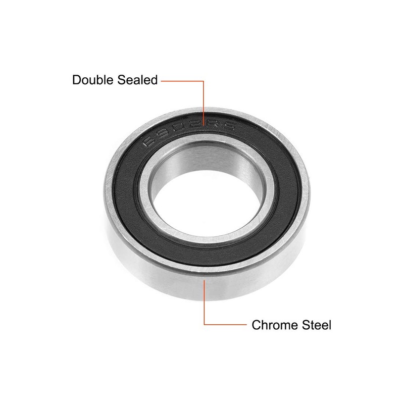 sourcing map 6902-2RS Deep Groove Ball Bearing 15x28x7mm Double Sealed