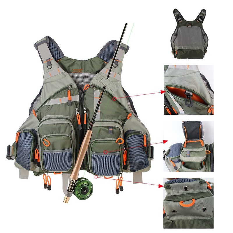 Kylebooker Fly Fishing Vest Pack Adjustable Size for Men and
