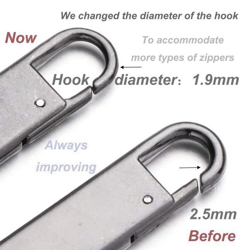 Zpsolution Zipper Pull Replacement Metal Zipper Handle Mend Fixer Zipper
