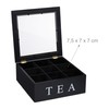 Relaxdays Tea Box, 9 Compartments, Tea Bag Storage, MDF, Acrylic,