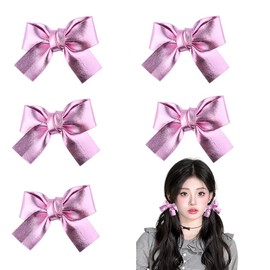 Pink Glitter Hair Bow Clips for Women Girls Bowknot Bow Hair Accessories for Girls Teenagers