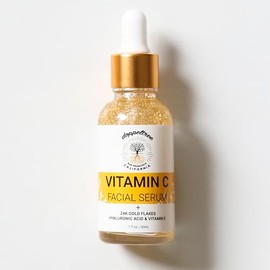 Doppeltree Sérum facial orgánico de vitamina C para cara con ácido hialurónico, vitamina E y oro de 24 quilates  Tratamiento antienvejecimiento,...   