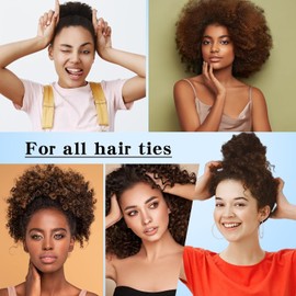 2Pcs Puff Ponytail Ties Adjustable Hair Ties Satin Hair Scrunchies Long Hairband Hair Accessories (Black, One size)