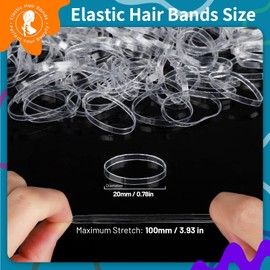 Clear Hair Elastics, Teenitor Clear Rubber Bands for Hair, Clear Hair Ties