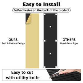 Art3dwallpanels 10 Pack Acoustic Panels, 48" X 12" X 0.35" Soundproof Wall Panels, Self Adhesive High Density Sound Absorbing Acoustic Treatment for Recording Studio, Office, Black