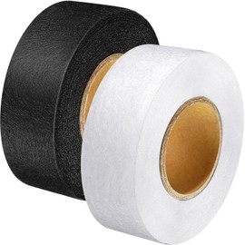 Outus 2 Rolls Fabric Fusing Tape Adhesive Hem Tape Iron on Tape Each 1/2 Inch (Black, White,27 Yards Each)