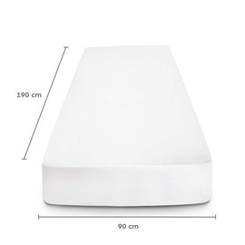 Flowen Fitted Sheet, 90 x 190 cm, Microfibre Fitted Sheet, White for Bed, Breathable, Hypoallergenic, Anti-Mite, Lightweight, Soft and Wrinkle-Free, with 30 cm Deep Pocket, Machine Washable