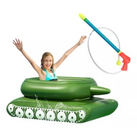 GC Tanque Inflable Albercas Lanzador De Agua 110 Cm Para Niños Color Verde