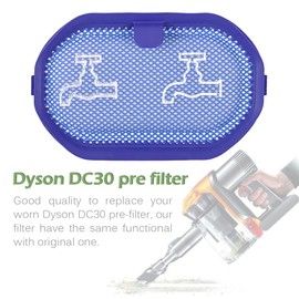 KEEPOW 2 Pack Washable Pre-Filter Replacement Compatible with Dyson DC30 DC31 DC34 DC35 DC44 Digital Slim, Part # 917066-02