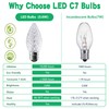 AJONIAM C7 Led Replacement Christmas Light Bulbs, 25-Pack C7 Shatterproof