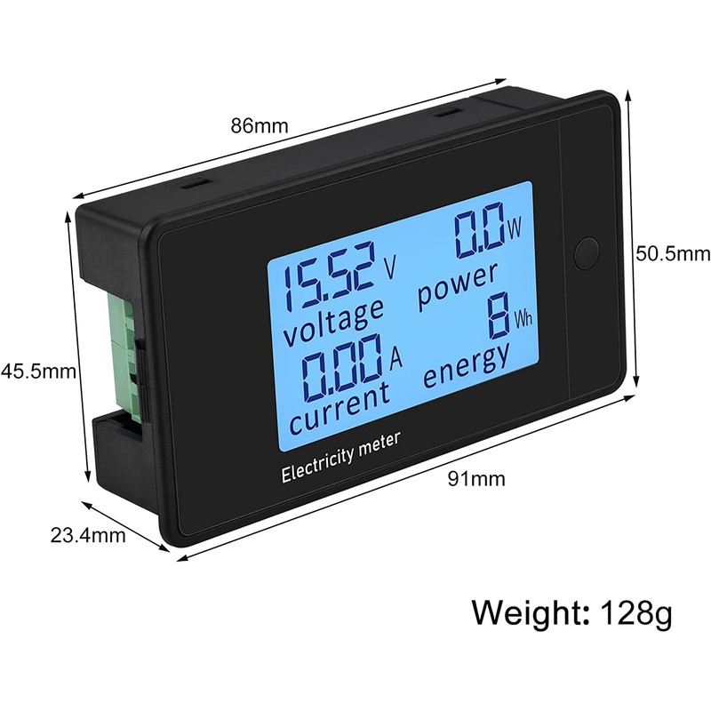 Diystudio Digital Ammeter Voltmeter DC 7.5-100V 50A Voltage Tester Power