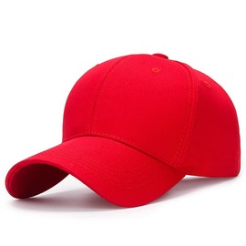 CynKen Baseball Cap All Seasons Classic Adjustable Solid Color Leisure 100% Cotton Hat for Men Women Red