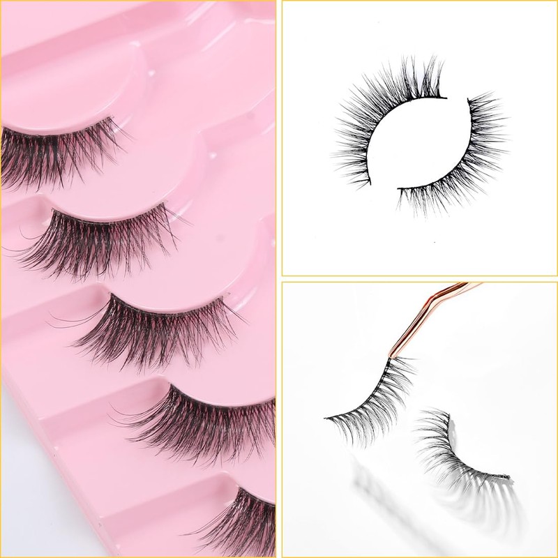 Half Eyelashes, 10 Pairs of Natural False Eyelashes, Eyelash Pack,