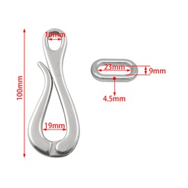 ISURE MARINE 100mm Pelican Hooks & Eye with Quick Release Link Stainless Steel 316 Marine Boat