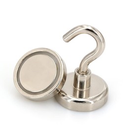 6 Magnetic Hooks 22lbs | Strong Neodymium Magnets | Heavy Duty | High Quality Nickel Coated
