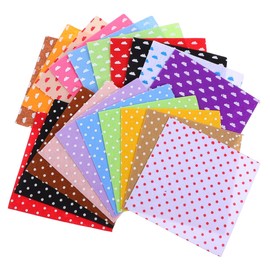 Healifty 20pcs Felt Fabric Sheets, Squares for DIY Crafts and Sewing Assorted Colored Nonwoven Cloth Printed Dots Kids Christmas Craft Supplies 5.9 X 5.9 Inches