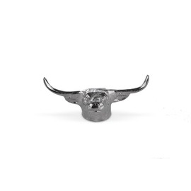 STEER HEAD FRENCH PEWTER KNIFE RESTS, SET OF 4