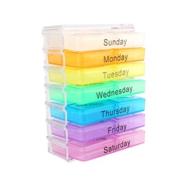 Jwthee Weekly Pill Organizer 4 Times A Day, Large Daily Pill Box Case, 7 Day Weekly AM PM Pill Organizer, Large Pill Case Pill Box for Pills Vitamin Supplements Medication