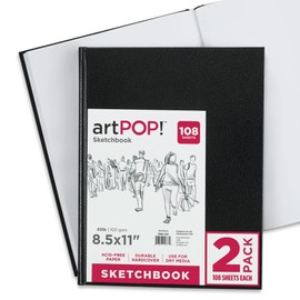 artPOP! Hardbound Sketchbooks, Pack of 2, 8.5 x 11 inches, 108 Sheet Drawing Pads, 65 lb/100 GSM Paper, Art Supplies for Drawing, Sketching, Illustration, and Journaling
