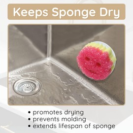 The Daddy Caddy - Kitchen Sink Sponge Holder with Suction Cup - Smiley Face Organizer Keeps Mommy and Daddy Clean and Dry - Limited Edition Black Scrub Caddy by Storage Theory (Black, 1 Pack)