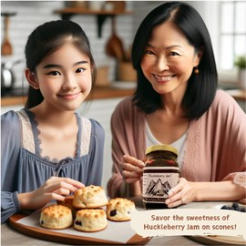 Bounty Foods Huckleberry Jam 2 Pack of 9 oz Jar - Montana Wild Grown Berries for Breakfast, Desserts, Toppings, Pie Fillings