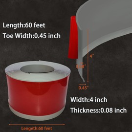 Tridotpul Flexible Baseboard Molding Trim, 4 Inch Self-Adhesive Vinyl Wall Base, Peel and Stick Cove Base, Rubber Skirting, Baseboard Moulding Trim (60Ft, Grey)