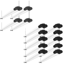 BBOUNDER 14 Pack Linkable LED Utility Shop Light, 4 FT, 48 Inch Fixture for Garage, 40W Equivalent 250W, 5000K Daylight, Surface + Suspension Mount, Florescent Light Fixture Replacement, Black