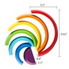 Coogam Wooden Rainbow Stacker Nesting Puzzle Blocks - Tunnel Stacking
