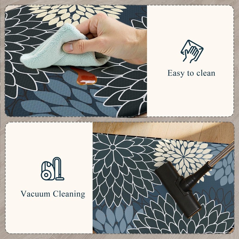 KIMODE Half Circle Kitchen Mats for Floor Cushioned Anti Fatigue,Semi
