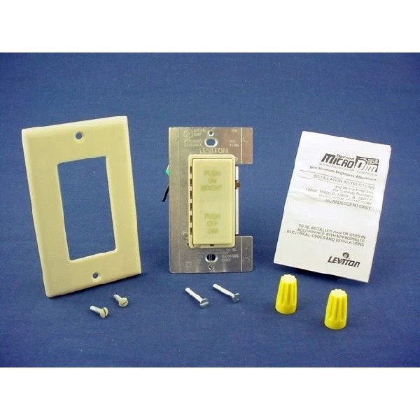 Leviton Ivory Multi-Way ON/OFF Dimmer Switch MicroDim 600W Incandescent 10601-I