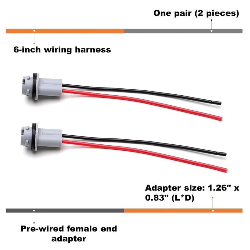 iJDMTOY 912 920 921 T15 Nylon Base Socket/Base w/Pigtail Wiring