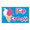 Ice Cream Flag Business Concession Stand Sign 3x5Ft Banner Food Tent Snack Bar Sign Concession Advertising Cafe Parlor