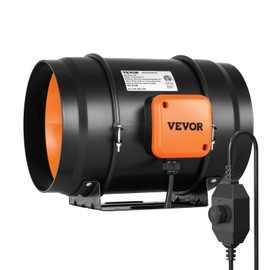 VEVOR Inline Duct Fan, 8-Inch 750 CFM with Variable Speed Controller, Quiet AC-Motor Ventilation Exhaust Fan for Heating Cooling Booster, Grow Tents, Hydroponics