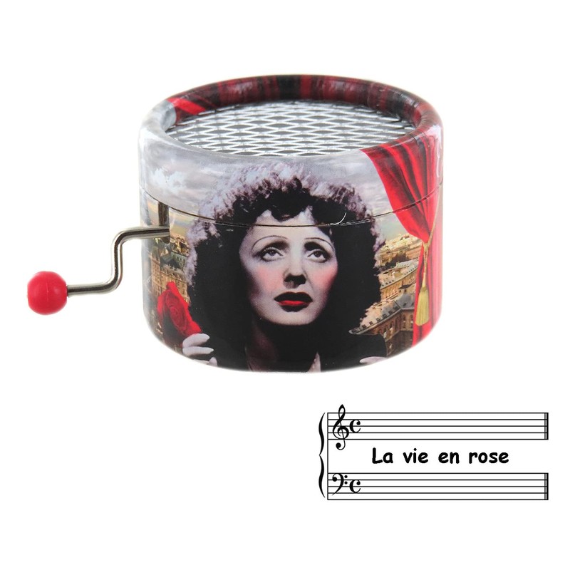 Round Hand-cranked Musical Box/Music Box Made of Reinforced Cardboard -