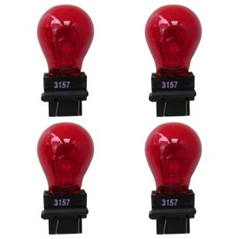Colorpp 4-Set New 3157 Light Bulbs S8 Miniature Lamp Use for Car, Truck, Motorcycle, Boat, RV, Trailer - Red