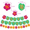 Hawaiian Party Happy Birthday Banner for Tropical Luau Party Palm