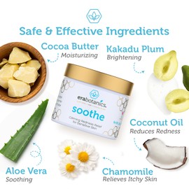 Era Organics Redness Relief Moisturizer - Soothing Face Cream with Manuka Honey, MSM, and Chamomile - Calming Moisturizer Made in USA