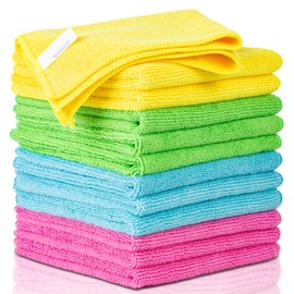 Albert Austin 12 Pack Ultra Soft Microfibre Cleaning Cloth for Home Use Highly Absorbent Lint Free Microfibre Cloth Machine Washable Cleaning Cloth for Car Kitchen Bathroom Windows Bike 32 x 32cm
