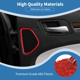 PDKLIN for Charger Rear Door Speaker Trim Cover Ring for Dodge Charger/Chrysler 300C 2011-2023 Red Interior Accessories 2pcs