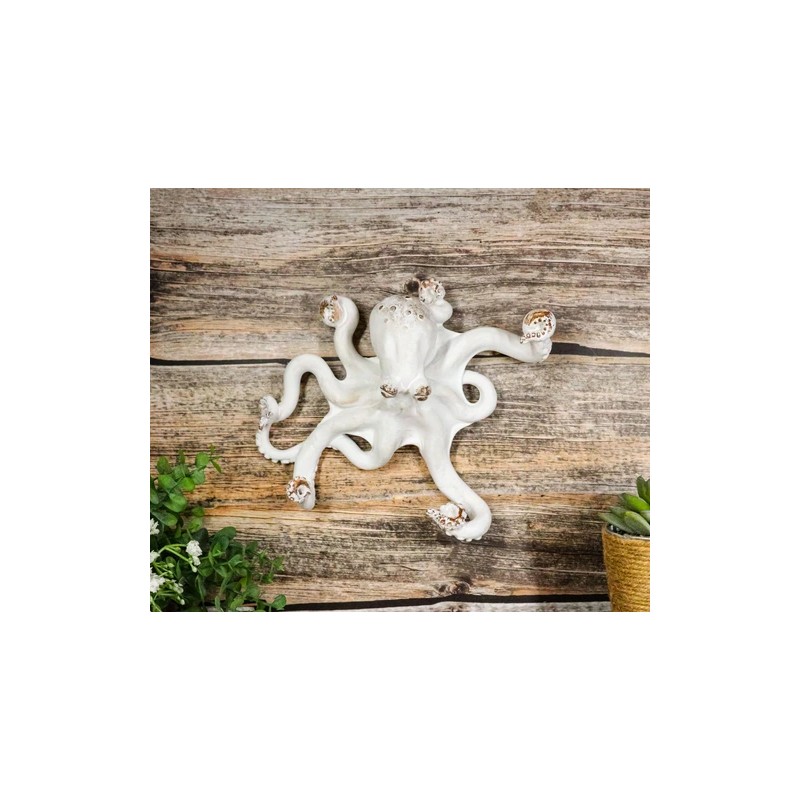 Ebros Gift Nautical Marine Antique White Giant Octopus Multi Point