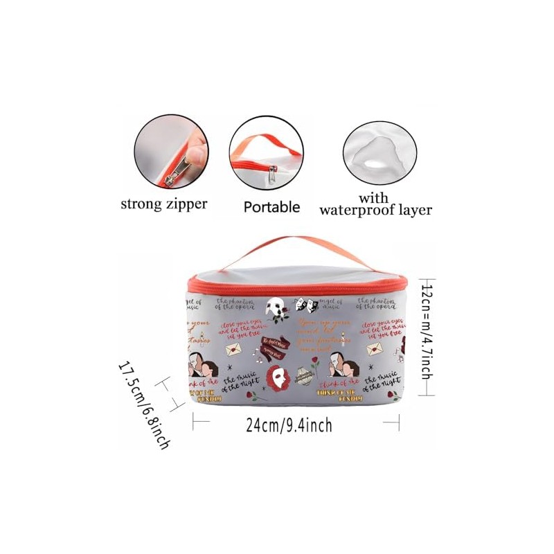 PXTIDY Opera Phantom Drama Inspired Travel Makeup Case Phantom's Mask