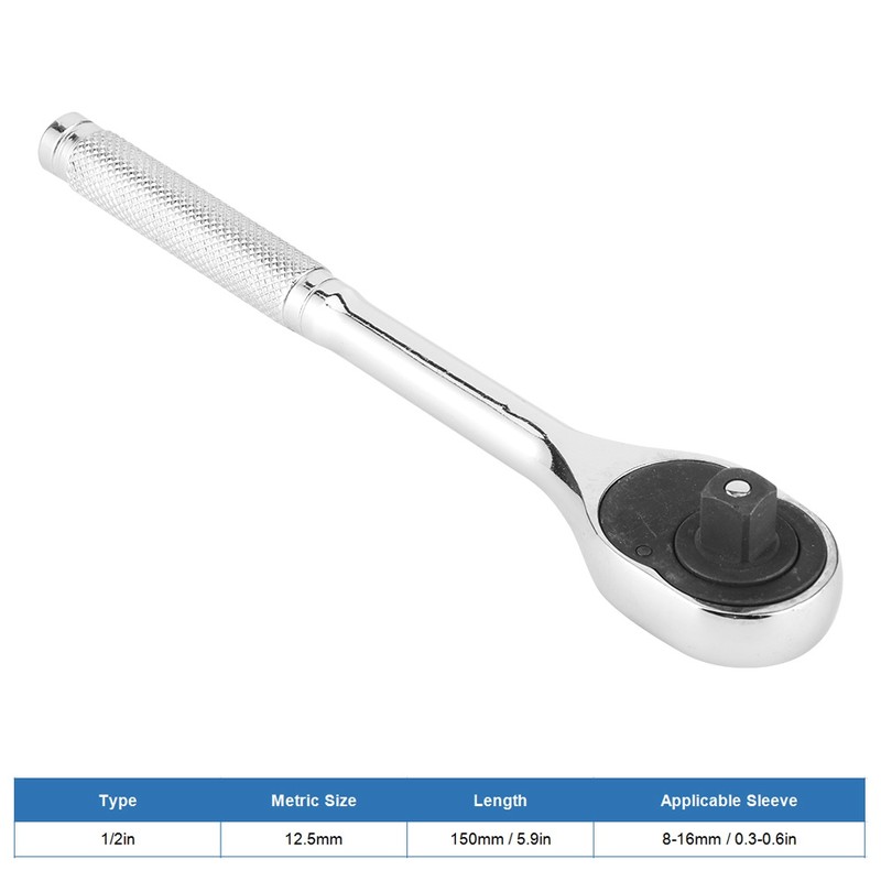 Quick Release Ratchet Wrench 45 Teeth Adjustable Chromed Sleeve Socket