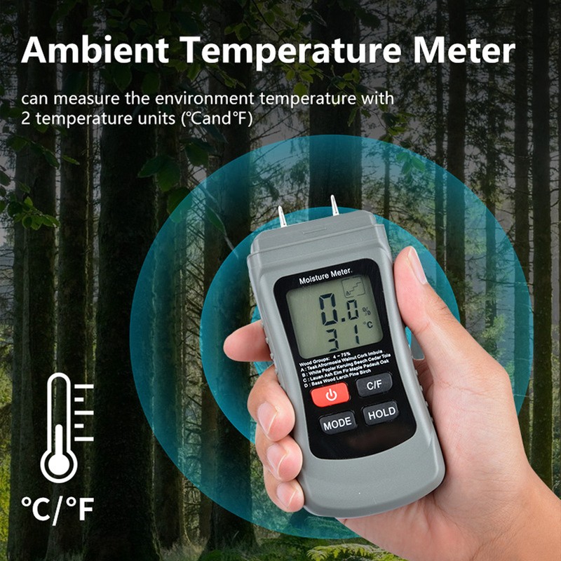 Pin Type Moisture Meter LCD Digital Display Moisture Detector for