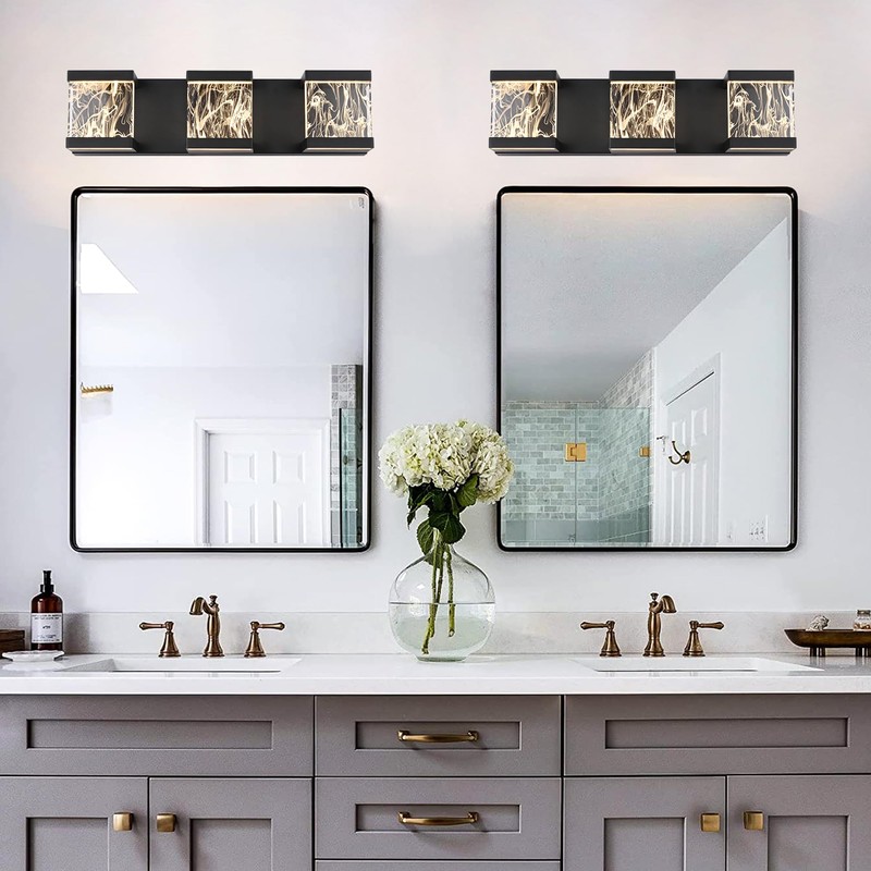 MELUCEE Modern LED Bathroom Lights Over Mirror 15W 3 Lights