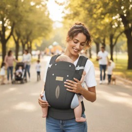 Cangurera Para Bebé Portabebé Ergonómica Multifuncional Nube Gris